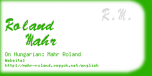 roland mahr business card
